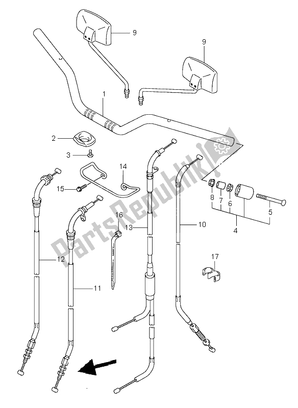 All parts for the Handle Bar (sv650) of the Suzuki SV 650 NS 2002