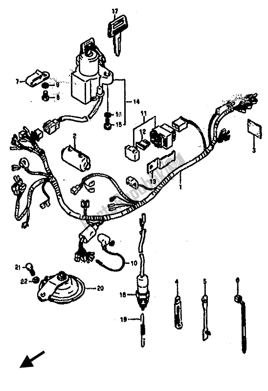 Toutes les pièces pour le Faisceau De Câblage du Suzuki RG 500 Gamma 1986