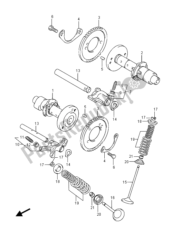 Alle onderdelen voor de Nokkenas & Klep van de Suzuki VL 1500T Intruder 2015