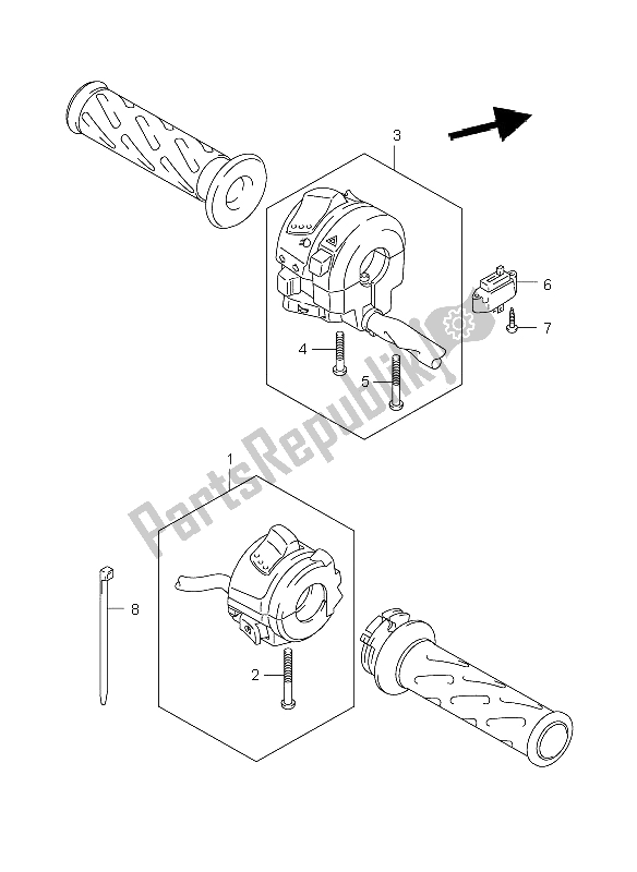 Todas as partes de Interruptor De Manopla (e2-e19-e24) do Suzuki DL 650A V Strom 2009