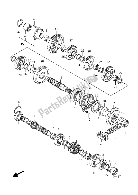 Todas as partes de Transmissão do Suzuki GSX R 750 2014