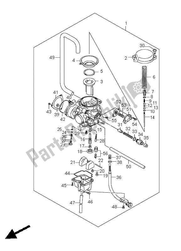 All parts for the Carburetor of the Suzuki LT Z 250 Quadsport 2009