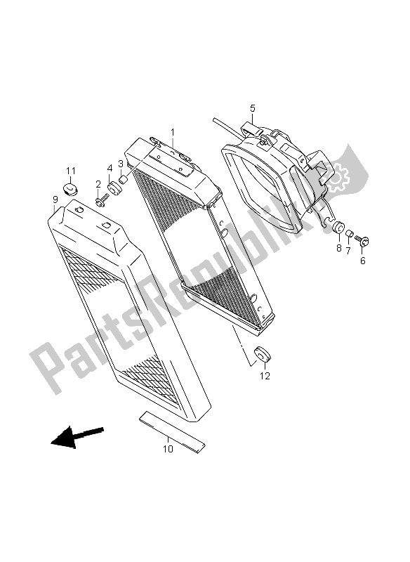 All parts for the Radiator of the Suzuki VL 800C Volusia 2006