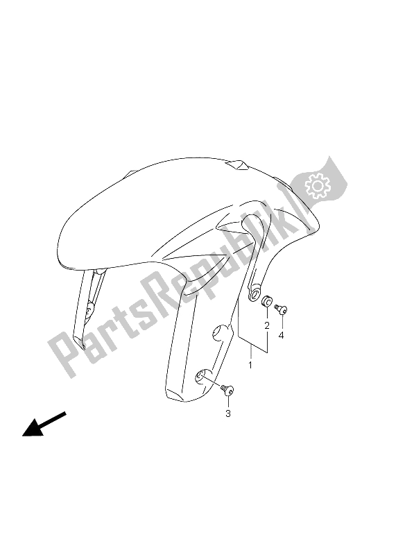 All parts for the Front Fender (gsx-r1000 E24) of the Suzuki GSX R 1000 2012