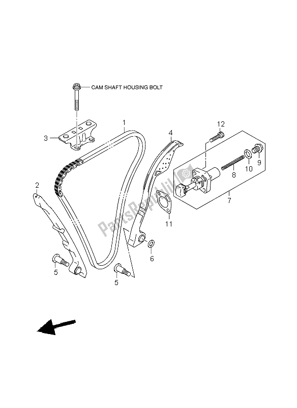 All parts for the Cam Chain of the Suzuki GSR 600A 2009