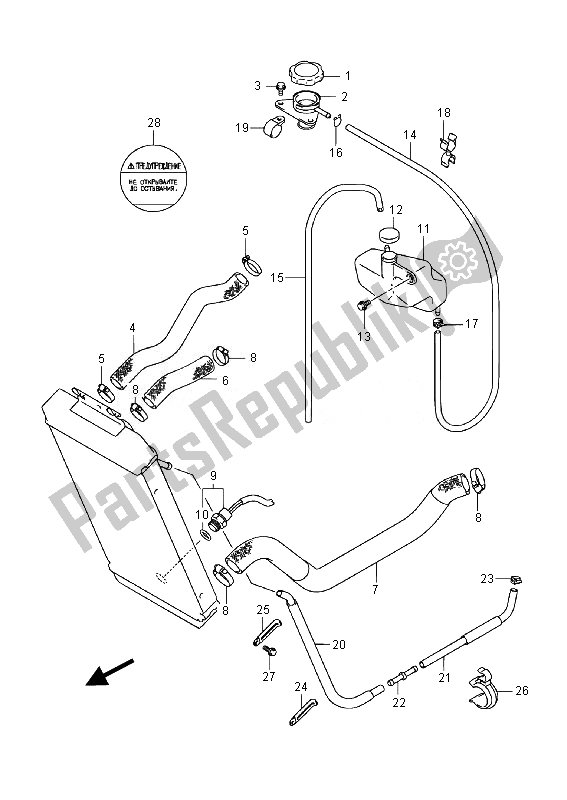 Todas las partes para Manguera Del Radiador (vl800 E19) de Suzuki VL 800 CT Intruder 2014