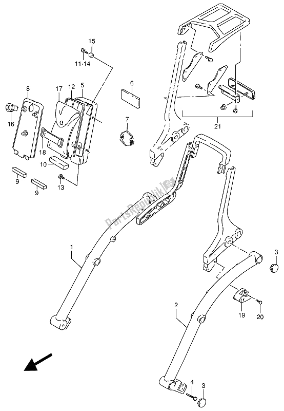 Wszystkie części do Uchwyt Ramy Suzuki VS 800 GL Intruder 1994