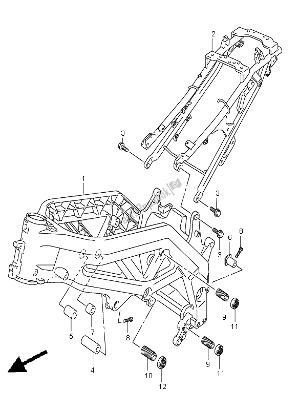 Todas las partes para Marco de Suzuki SV 1000 NS 2005