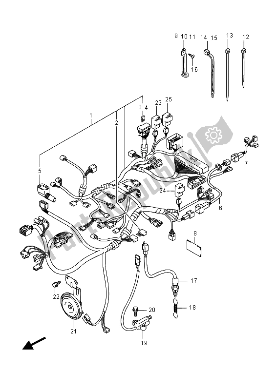 Alle onderdelen voor de Kabelboom van de Suzuki VL 1500T Intruder 2015