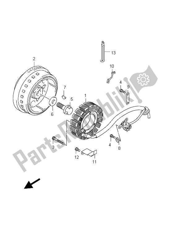 All parts for the Magneto of the Suzuki C 800 VL Intruder 2012