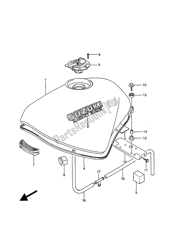 Tutte le parti per il Serbatoio Di Carburante del Suzuki GSF 400 Bandit 1992