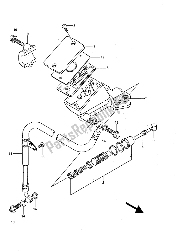 Tutte le parti per il Pompa Frizione del Suzuki GSX R 1100 1992