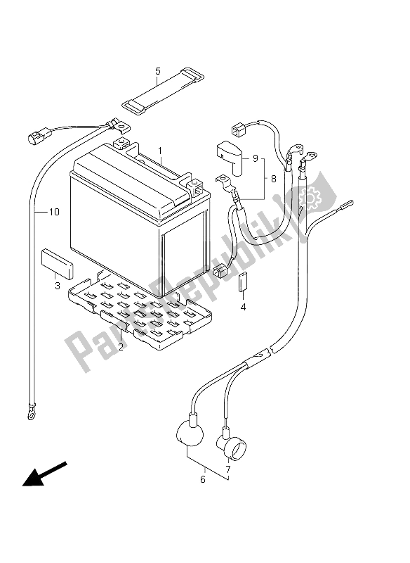 All parts for the Battery of the Suzuki DL 650A V Strom 2012