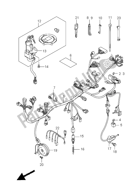 Tutte le parti per il Cablaggio (gsf650a-ua) del Suzuki GSF 650 Nsnasa Bandit 2006