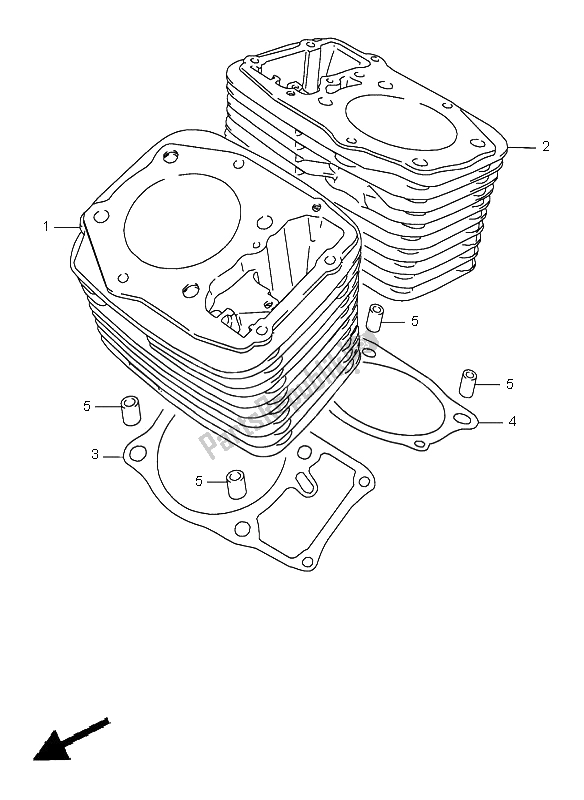 Alle onderdelen voor de Cilinder van de Suzuki VS 1400 Intruder 2002