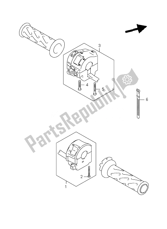 All parts for the Handle Switch of the Suzuki DL 1000 V Strom 2007