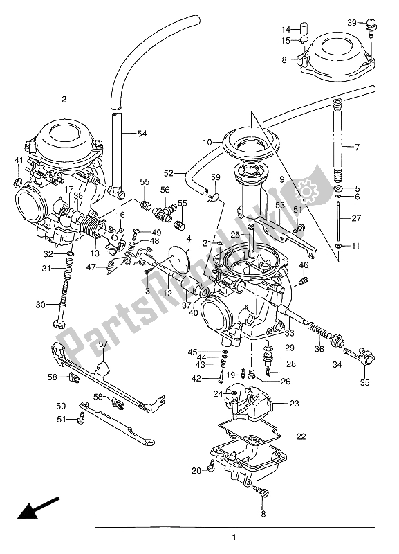 Todas as partes de Carburador do Suzuki GS 500 EU 1989