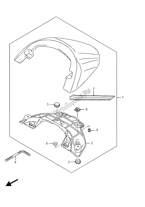 Tutte le parti per il Scatola Della Coda Del Sedile (vzr1800bz E19) del Suzuki VZR 1800 BZ M Intruder 2015