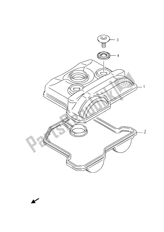 All parts for the Cylinder Head Cover of the Suzuki RMX 450Z 2014