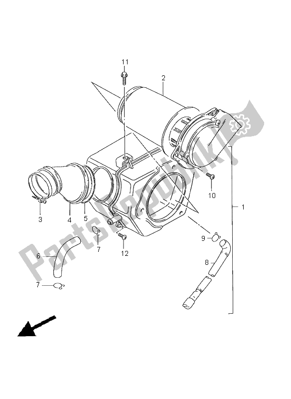 All parts for the Air Cleaner of the Suzuki GN 125E 2000