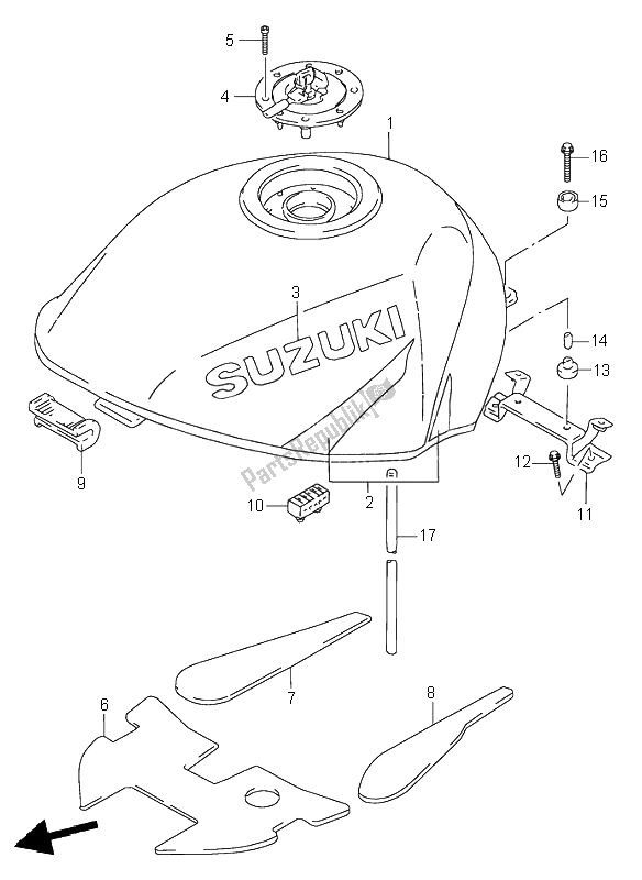 Tutte le parti per il Serbatoio Di Carburante del Suzuki RF 900R 1996