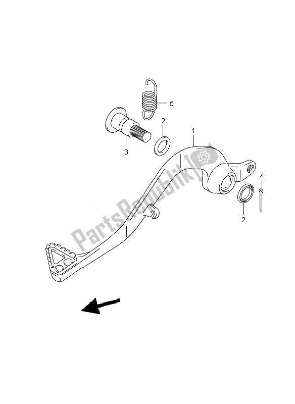 All parts for the Rear Brake of the Suzuki RM 85 SW LW 2007