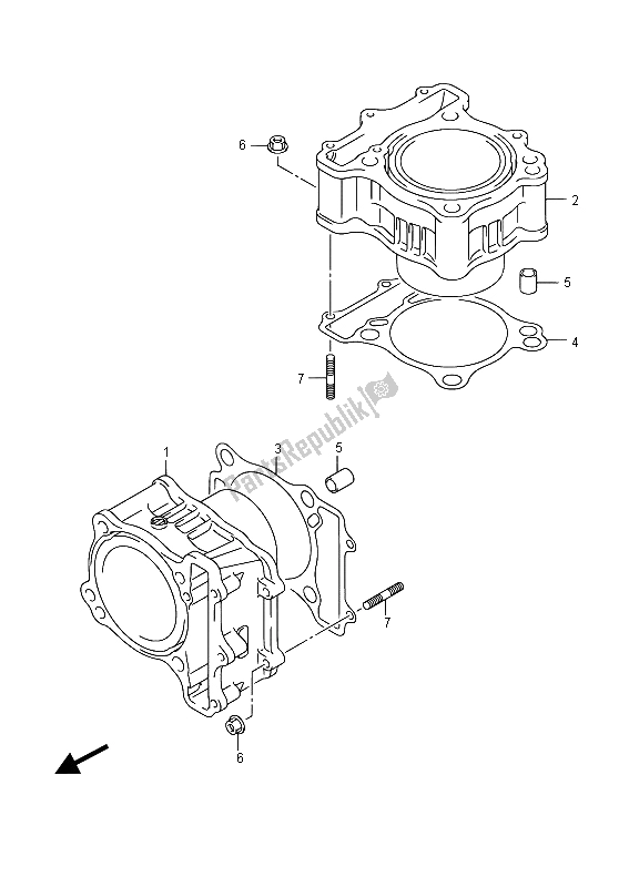 Alle onderdelen voor de Cilinder van de Suzuki SFV 650A Gladius 2015