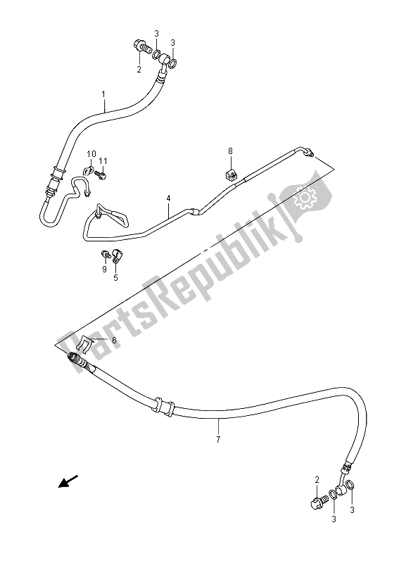 All parts for the Rear Brake Hose of the Suzuki AN 650Z Burgman Executive 2014