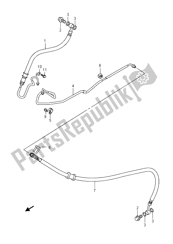 All parts for the Rear Brake Hose of the Suzuki AN 650Z Burgman Executive 2014