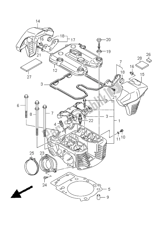 Todas las partes para Culata Trasera de Suzuki VLR 1800R C 1800 Intruder 2008