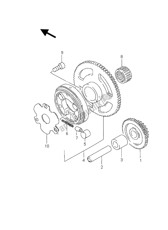 All parts for the Starter Clutch of the Suzuki GZ 125 Marauder 2005