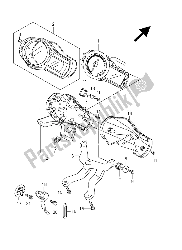 Toutes les pièces pour le Compteur De Vitesse (gsf650-u) du Suzuki GSF 650 Nsnasa Bandit 2010