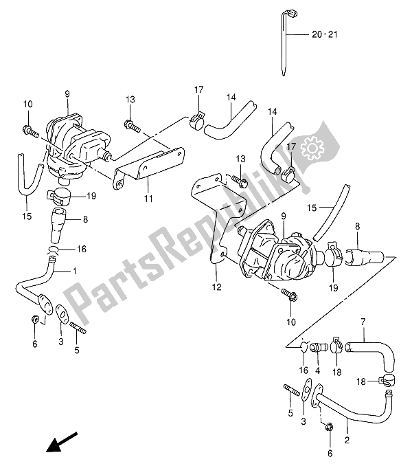 Toutes les pièces pour le Deuxième Air (e18-e39 F. No. Vs52a- 100507) du Suzuki VS 800 GL Intruder 1993