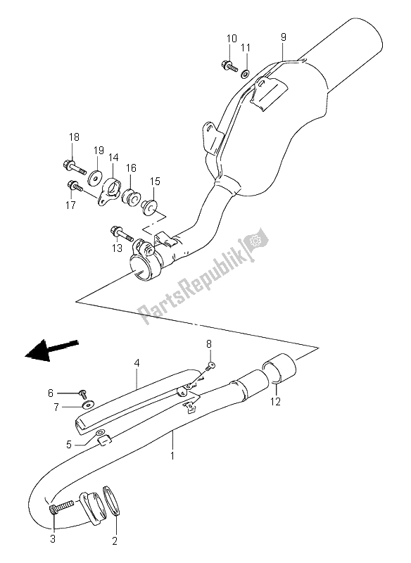 Tutte le parti per il Silenziatore del Suzuki DR 350 SE 1998