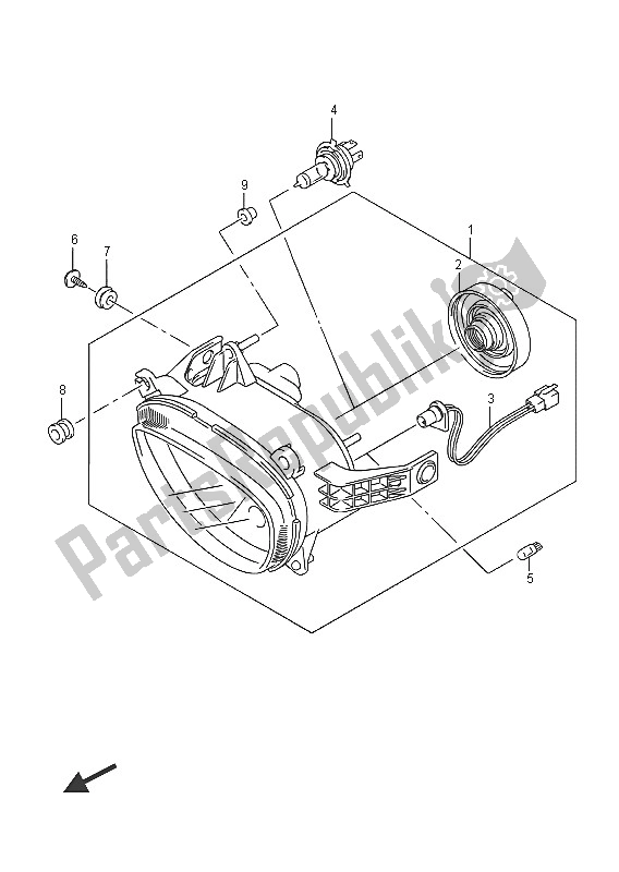 All parts for the Headlamp of the Suzuki VZR 1800 BZ M Intruder 2016