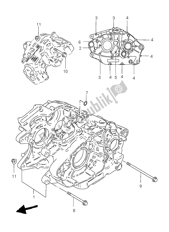 Todas las partes para Caja Del Cigüeñal de Suzuki GZ 250 Marauder 1999