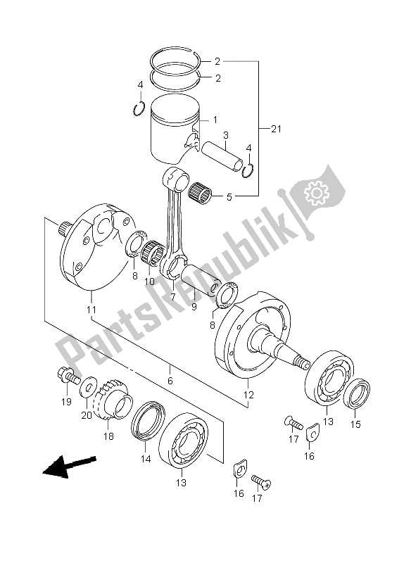 Tutte le parti per il Albero A Gomiti del Suzuki RM 250 2008