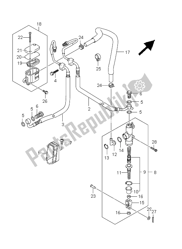 Todas las partes para Cilindro Maestro Trasero (sfv650a-ua) de Suzuki SFV 650A Gladius 2009