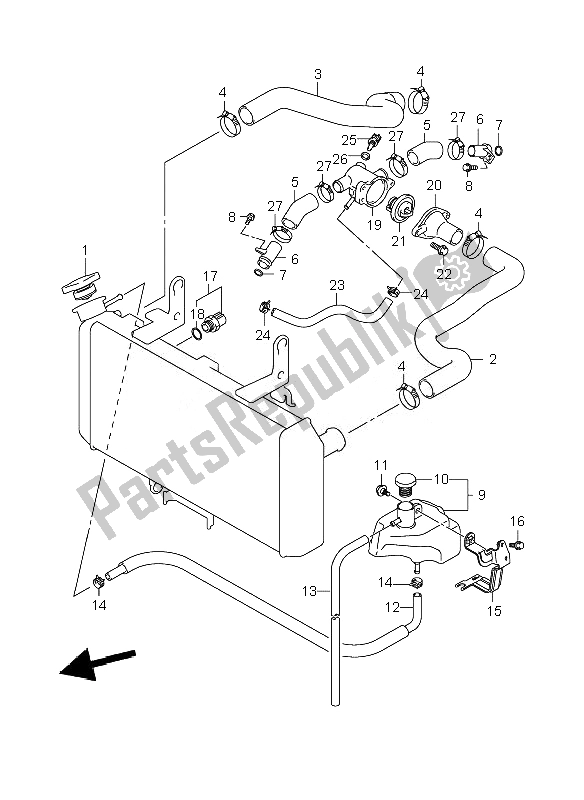 Tutte le parti per il Tubo Del Radiatore del Suzuki DL 650A V Strom 2007