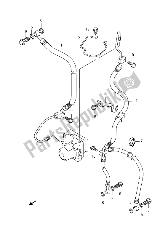 Todas las partes para Manguera De Freno Delantero (an400za E02) de Suzuki Burgman AN 400 AZA 2014