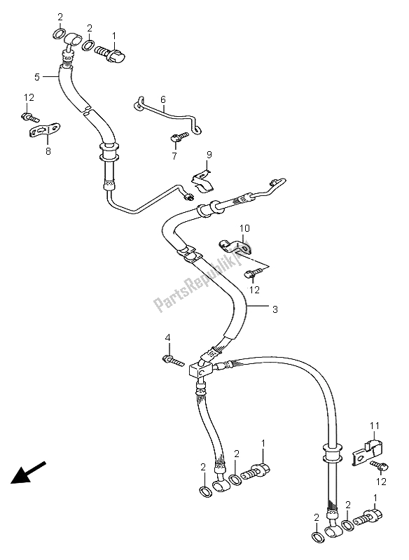 All parts for the Front Brake Hose (an650a) of the Suzuki AN 650A Burgman Executive 2005