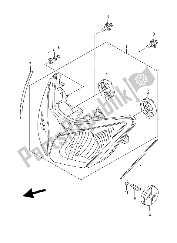 Todas las partes para Linterna Frontal (e24) de Suzuki DL 1000 V Strom 2007