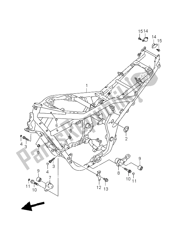 All parts for the Frame of the Suzuki GSF 1250 Nsnasa Bandit 2008