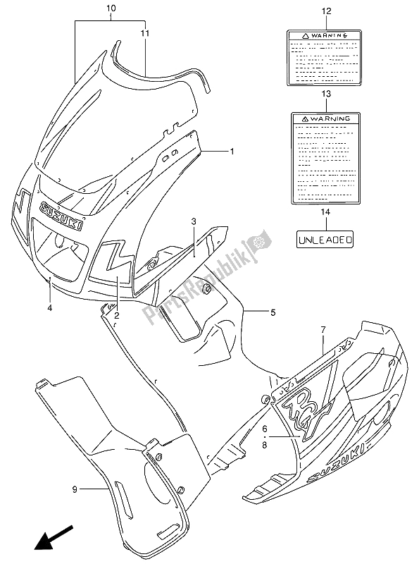 Todas las partes para Cuerpo De Carenado (a0y) de Suzuki RG 125 FU Gamma 1992