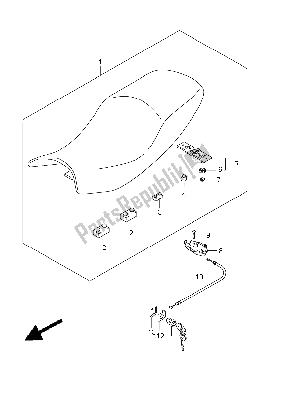 Tutte le parti per il Posto A Sedere del Suzuki GSX 650 FA 2011