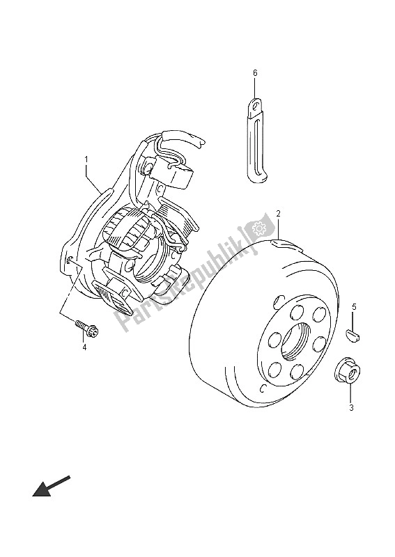 Tutte le parti per il Magnete del Suzuki DR Z 125 LW 2016