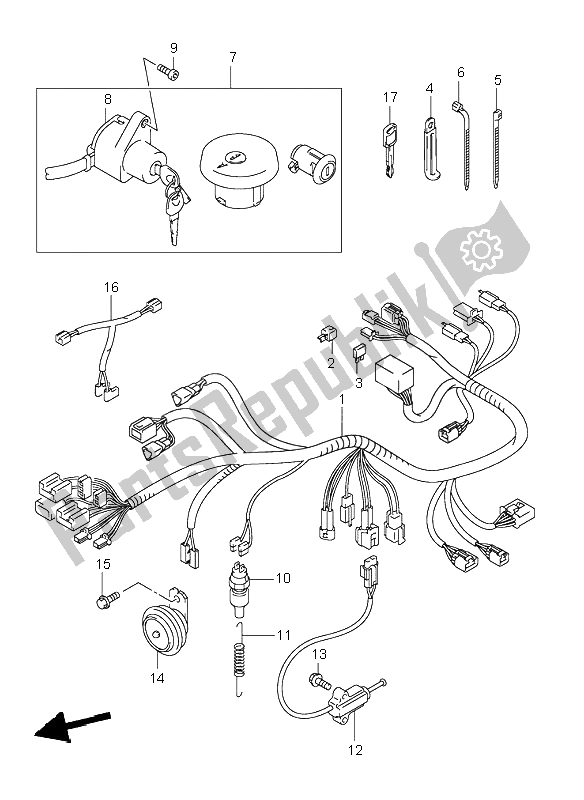 All parts for the Wiring Harness of the Suzuki VL 250 Intruder 2004