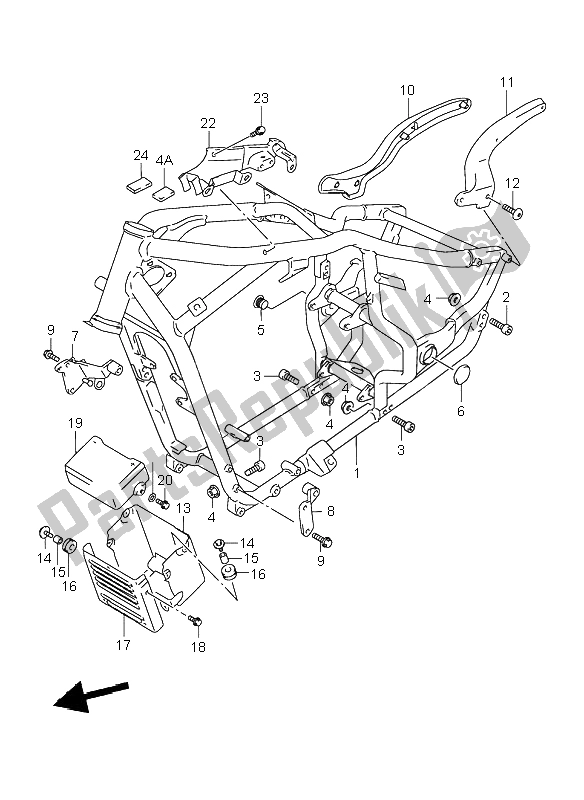 Alle onderdelen voor de Kader van de Suzuki VL 1500 Intruder LC 2003