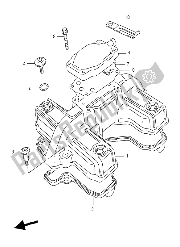 All parts for the Cylinder Head Cover of the Suzuki GS 500 2002