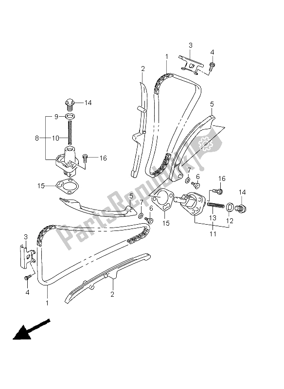 All parts for the Cam Chain of the Suzuki DL 650A V Strom 2011